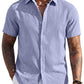 Men's Short Sleeve Button Down Casual Shirt, Lightweight Summer Shirts for Beach, Wedding, Vacation