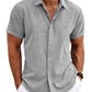 Men's Linen Shirts Short Sleeve Casual Shirts Button Down Shirt for Men Beach Summer Wedding Shirt