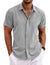 Men's Linen Shirts Short Sleeve Casual Shirts Button Down Shirt for Men Beach Summer Wedding Shirt