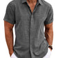 Men's Linen Shirts Short Sleeve Casual Shirts Button Down Shirt for Men Beach Summer Wedding Shirt
