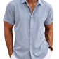 Men's Linen Shirts Short Sleeve Casual Shirts Button Down Shirt for Men Beach Summer Wedding Shirt