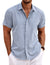 Men's Linen Shirts Short Sleeve Casual Shirts Button Down Shirt for Men Beach Summer Wedding Shirt