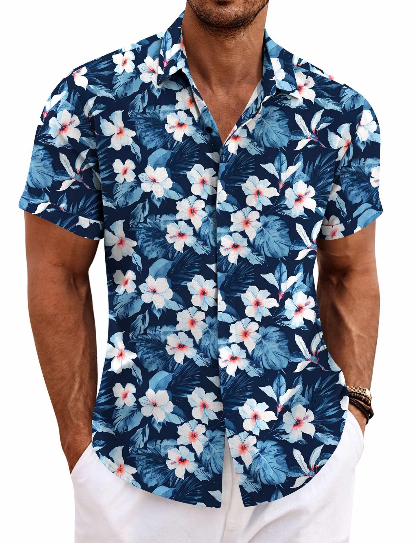 Men's Linen Shirts Short Sleeve Casual Shirts Button Down Shirt for Men Beach Summer Wedding Shirt
