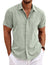 Men's Linen Shirts Short Sleeve Casual Shirts Button Down Shirt for Men Beach Summer Wedding Shirt