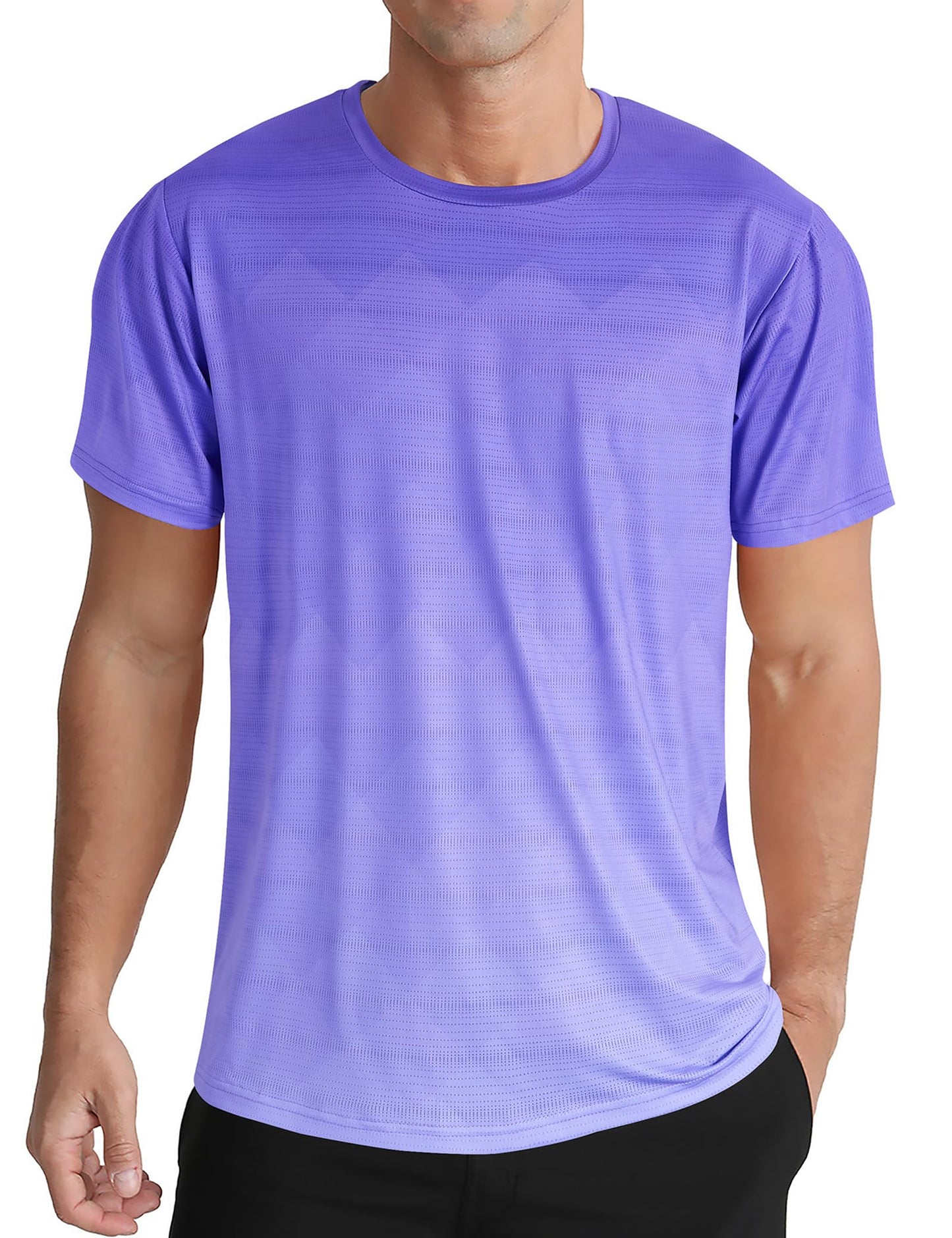 Men's Quick Dry Short Sleeve Sports Tee, Breathable Training Running Tops