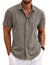 Men's Linen Shirts Short Sleeve Casual Shirts Button Down Shirt for Men Beach Summer Wedding Shirt