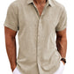 Men's Linen Shirts Short Sleeve Casual Shirts Button Down Shirt for Men Beach Summer Wedding Shirt