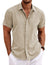 Men's Linen Shirts Short Sleeve Casual Shirts Button Down Shirt for Men Beach Summer Wedding Shirt