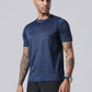 5 Pack Men's Quick Dry Crew Neck Short Sleeve Tops, Casual Sports Tees for Fitness Running        Can you recommend some other activewear items for men? Do you have any suggestions for men's workout shoes to go with these tops? Are there any specific