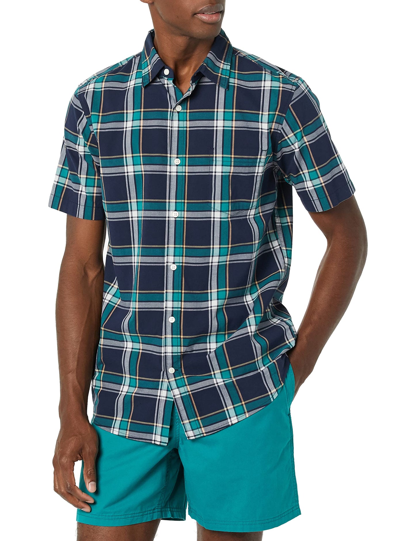Men's Slim-Fit Short-Sleeve Poplin Shirt