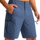 Men's Multi-Pocket Lightweight Outdoor Cargo Shorts, Casual Shorts for Hiking Golf Camping Could you recommend other men's outdoor apparel? Are hooded waterproof jackets available? What features do these hiking cargo shorts have?        What are the advan