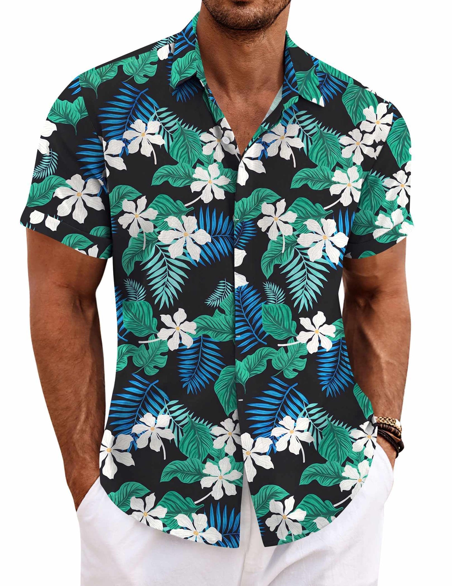Men's Linen Shirts Short Sleeve Casual Shirts Button Down Shirt for Men Beach Summer Wedding Shirt