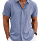 Men's Linen Shirts Short Sleeve Casual Shirts Button Down Shirt for Men Beach Summer Wedding Shirt