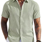 Men's Short Sleeve Button Down Casual Shirt, Lightweight Summer Shirts for Beach, Wedding, Vacation