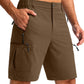 Men's Multi-Pocket Lightweight Outdoor Cargo Shorts, Casual Shorts for Hiking Golf Camping Could you recommend other men's outdoor apparel? Are hooded waterproof jackets available? What features do these hiking cargo shorts have?        What are the advan