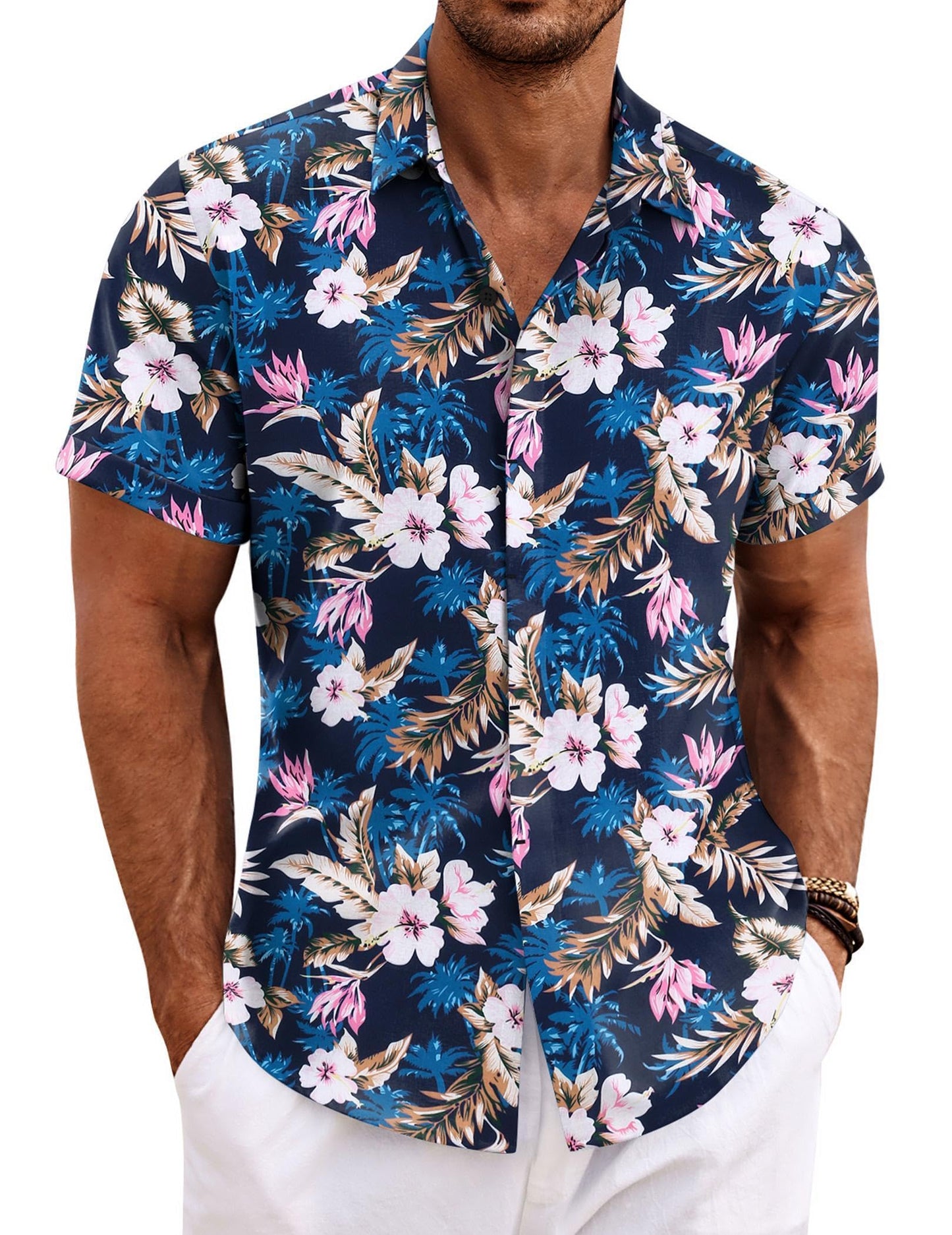 Men's Linen Shirts Short Sleeve Casual Shirts Button Down Shirt for Men Beach Summer Wedding Shirt