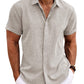 Men's Linen Shirts Short Sleeve Casual Shirts Button Down Shirt for Men Beach Summer Wedding Shirt