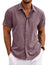 Men's Linen Shirts Short Sleeve Casual Shirts Button Down Shirt for Men Beach Summer Wedding Shirt