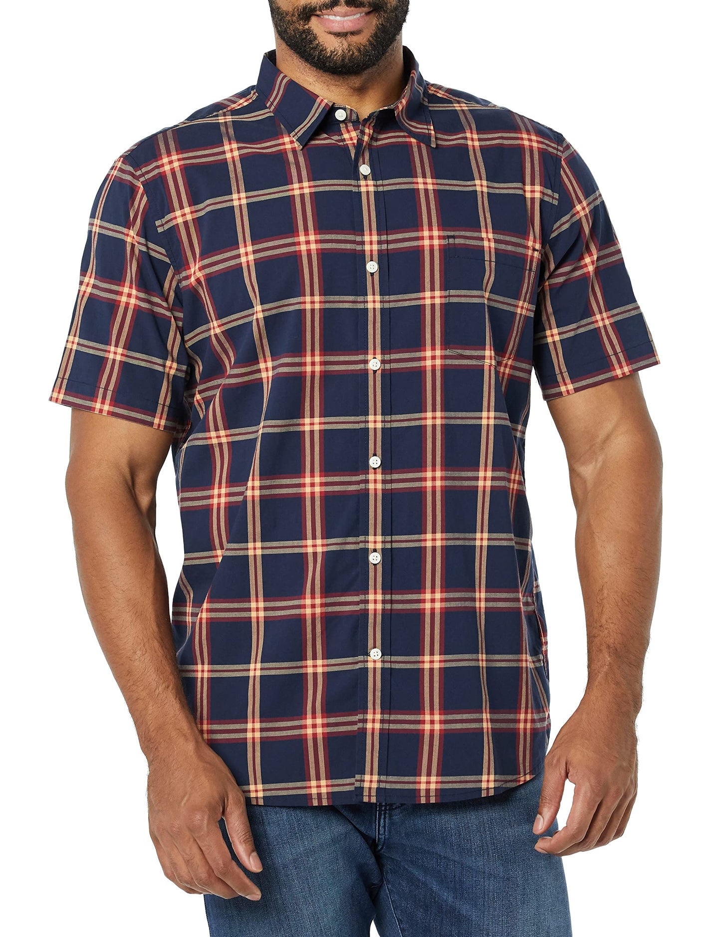 Men's Slim-Fit Short-Sleeve Poplin Shirt