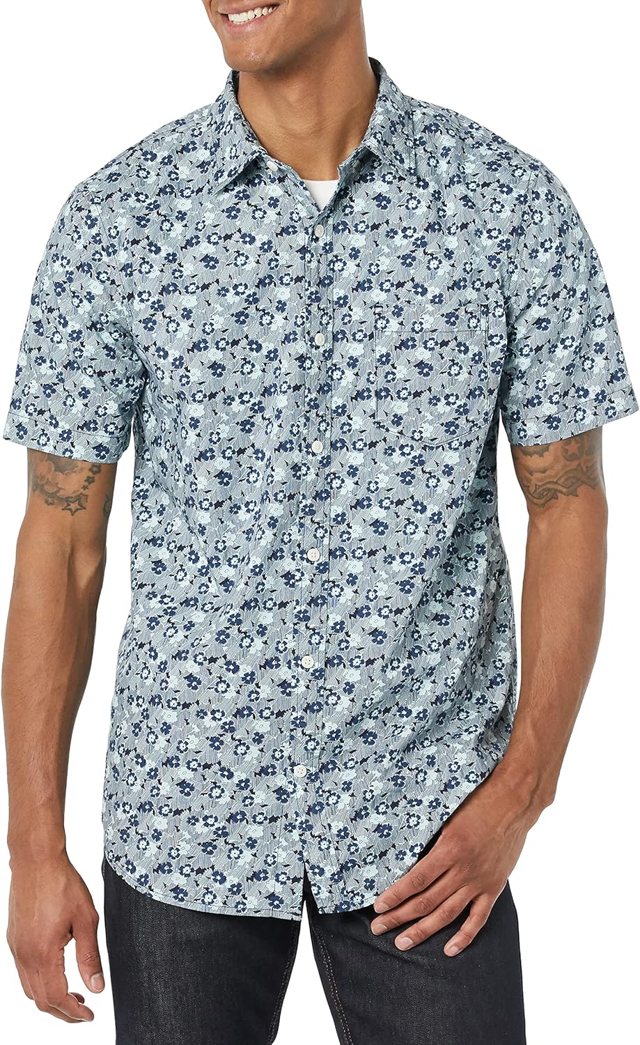 Men's Slim-Fit Short-Sleeve Poplin Shirt