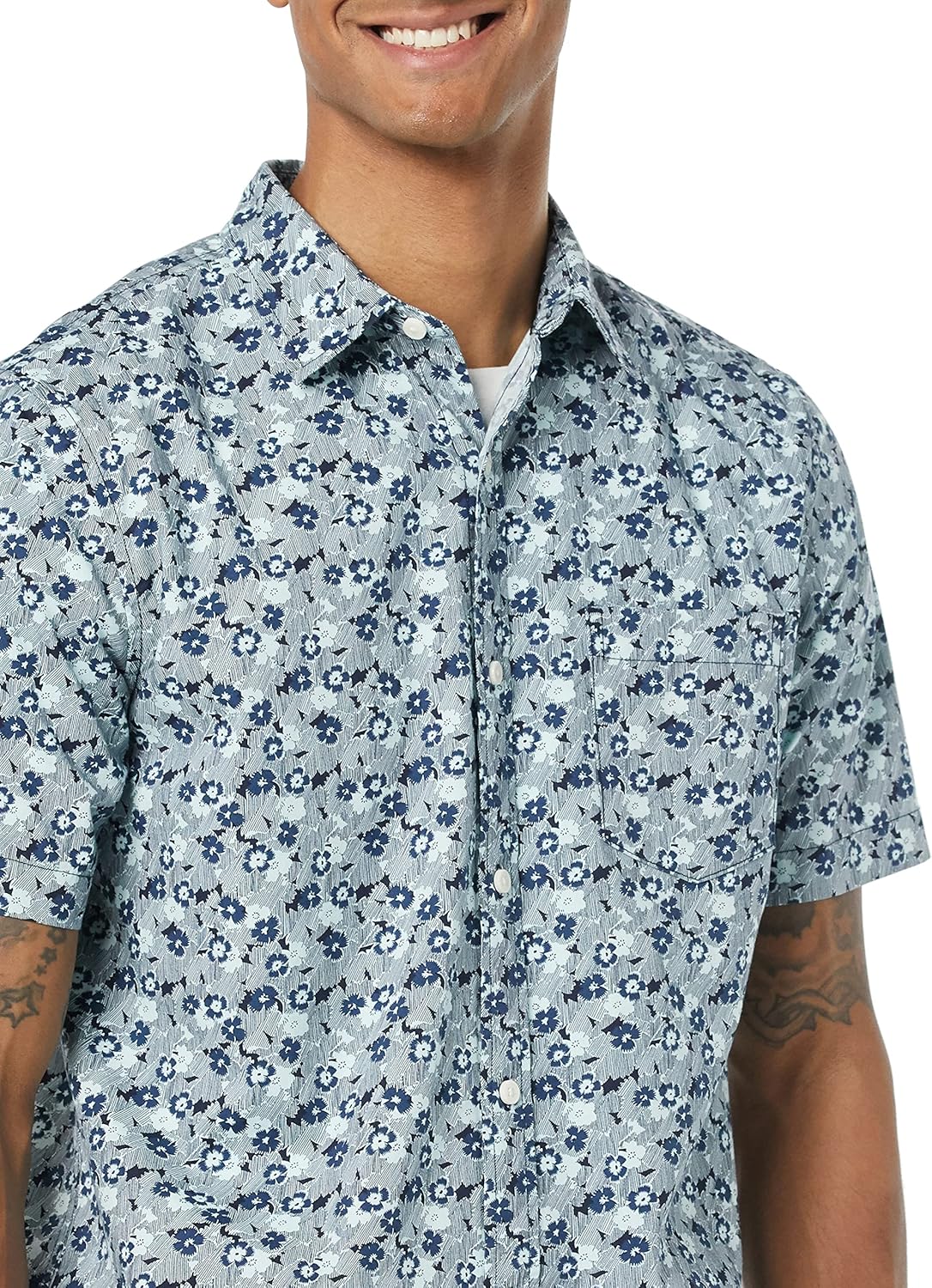 Men's Slim-Fit Short-Sleeve Poplin Shirt